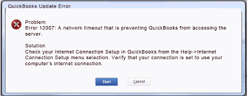 Quickbooks error 12007