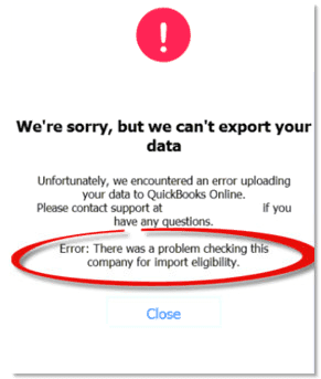 Error with checking company import eligibility