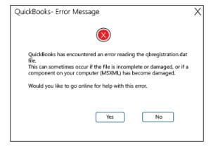 Quickbooks registration error