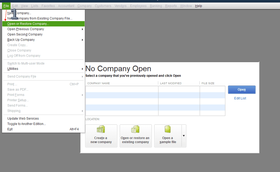 unable to open company file in quickbooks desktop