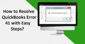 How to resolve Quickbooks Error 41