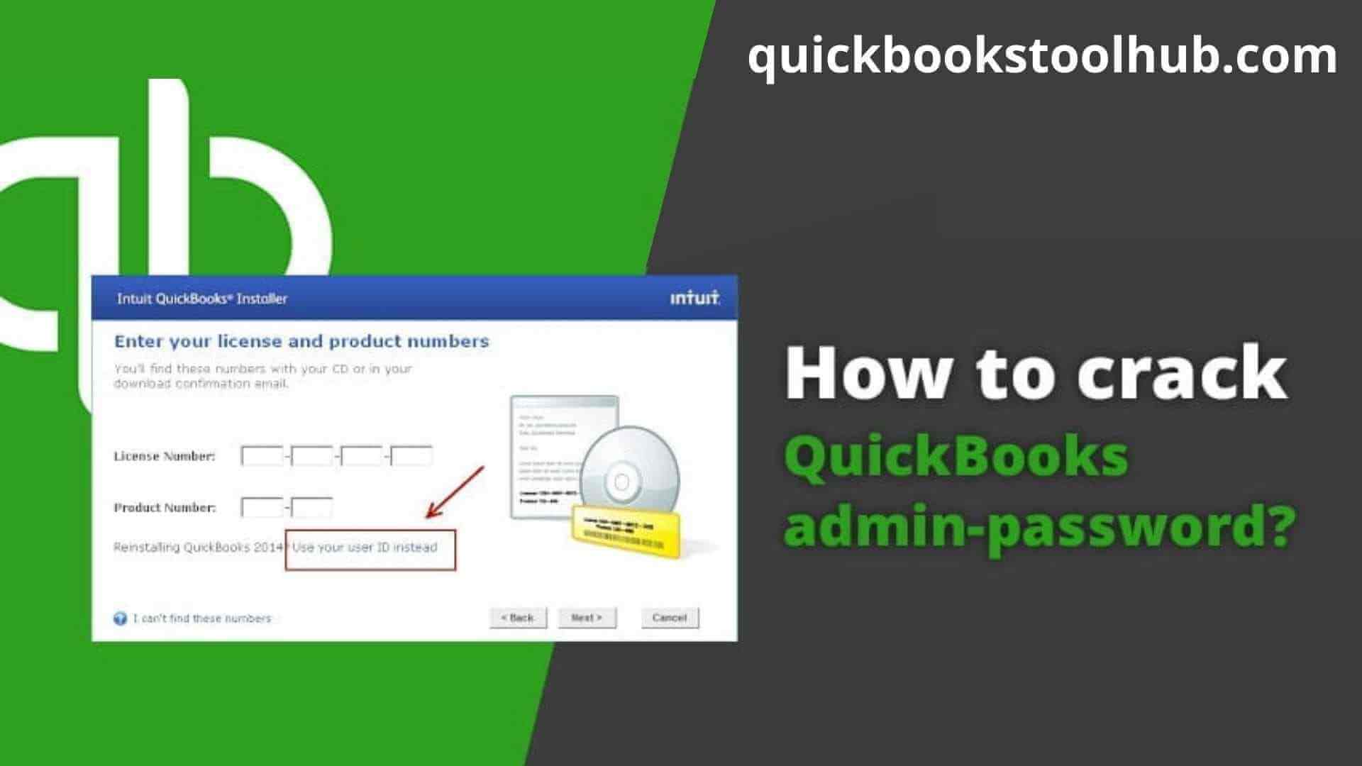 quickbooks license and product number in quickbooks