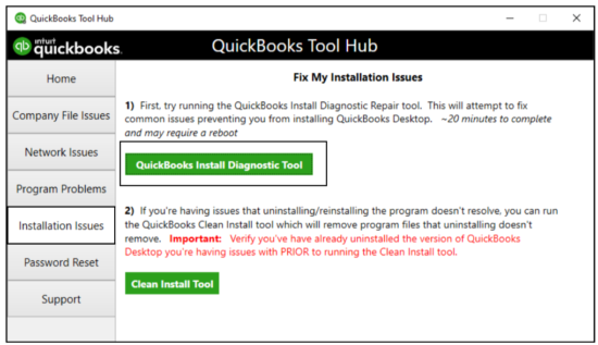 QB Clean Install Tool to fix the file specified cannot be opened error message
