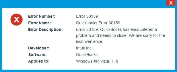 quickbooks error 30159