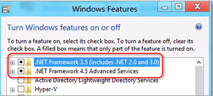 NET Framework 3.5 and 4.5