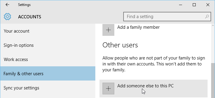 Add new user to the PC
