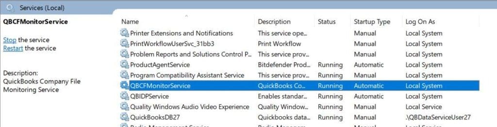 Stop QuickBooks Services from Starting up 