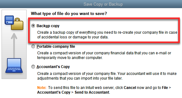Make a Backup of your Company File