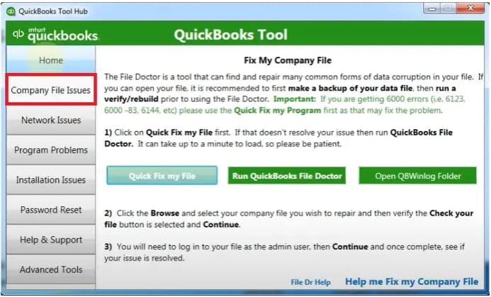 Resolve Errors With QBs Tool Hub