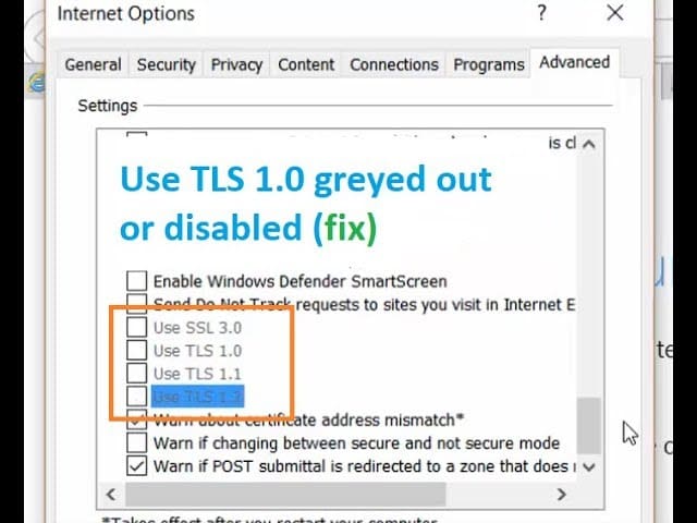 TLS 1.0, TLS 1.1, and TLS 1.2 Verification