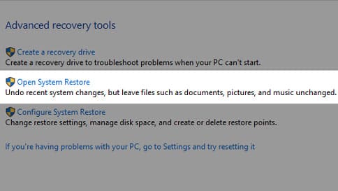 Use System Restore Tool 