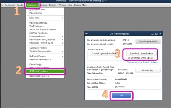 Install payroll update ( Easy solution to fix QuickBooks Error PS058)