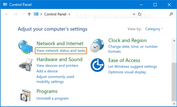 ‘Network internet setting’ in the ‘Control panel’.