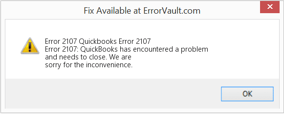QuickBooks Error Code 2107