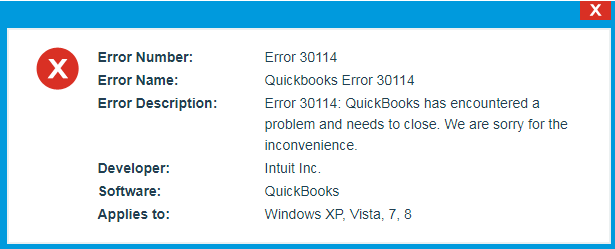 QuickBooks Payroll Error 30114 Overview