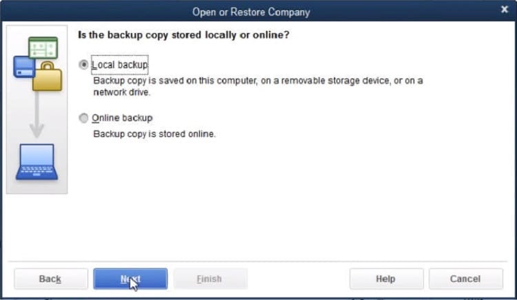 store your backup copy locally