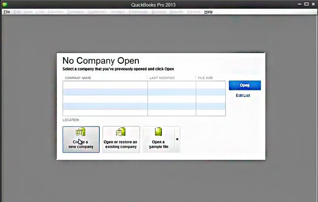 QuickBooks Set Up New Company File From Existing Company