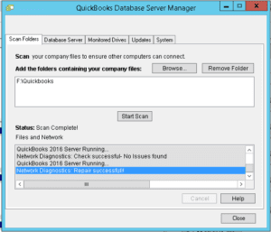 Use QuickBooks Database server manager