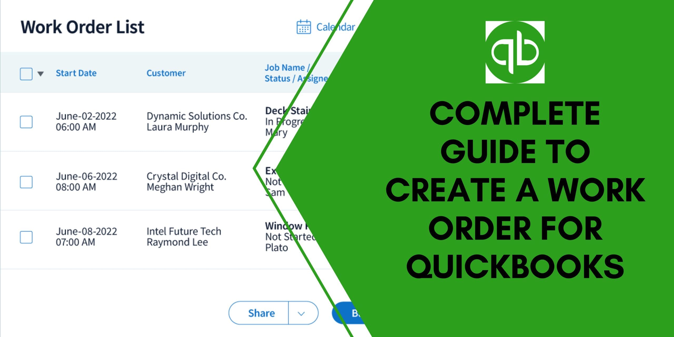 How to Create a Work Order for QuickBooks?