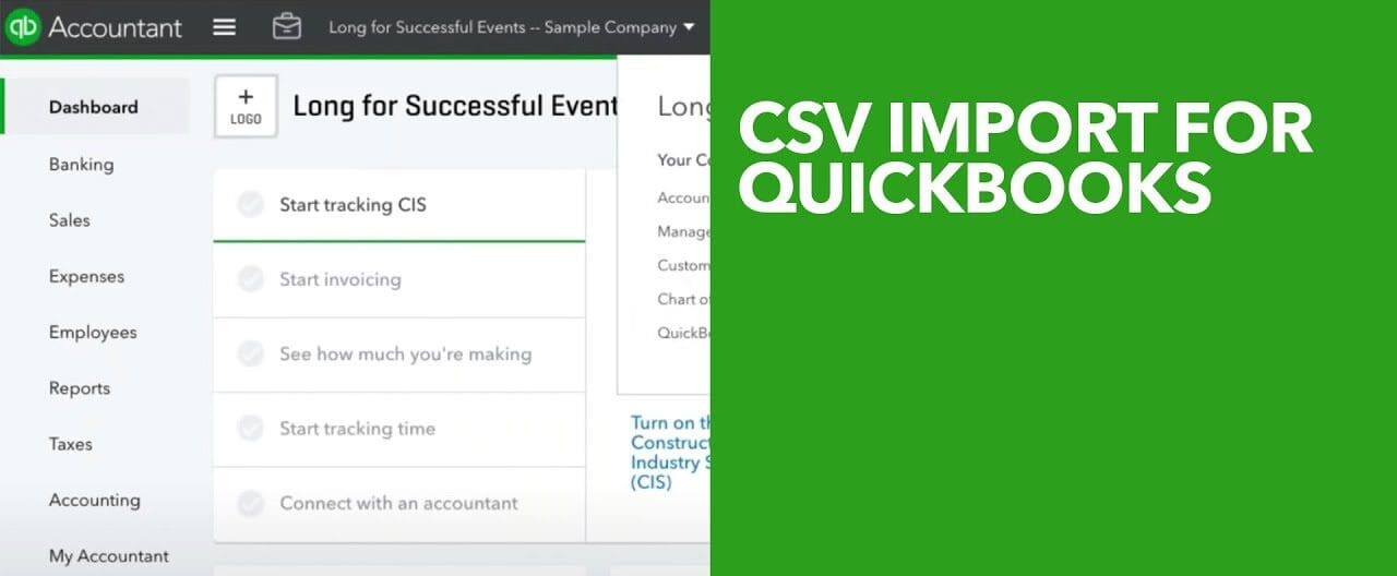 import CSV into QuickBooks 