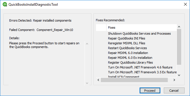 Use QuickBooks Component Repair Tool