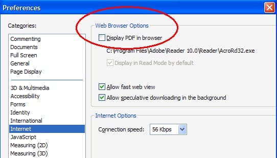 Modify the Display PDF in Browser Preference