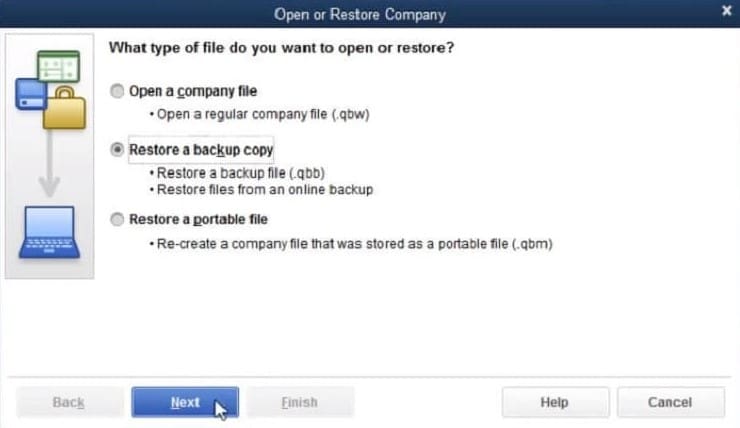 Restore your company files