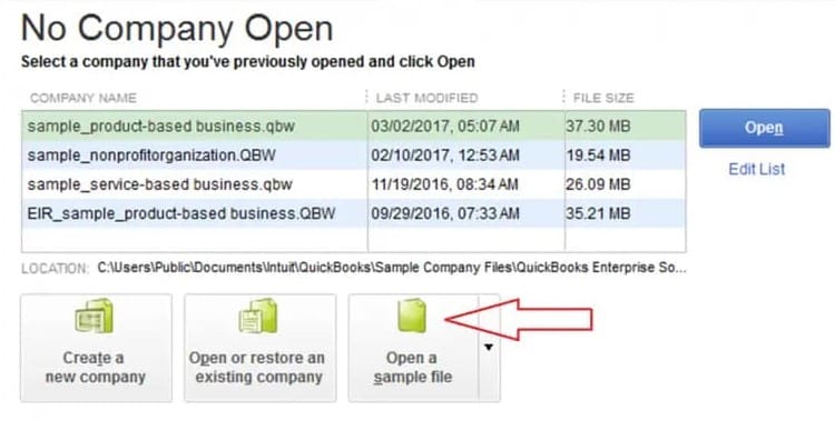 Steps to Open a Sample File
