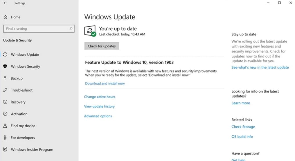 Updating the operating system