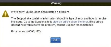 What Is QuickBooks Error 6000 77