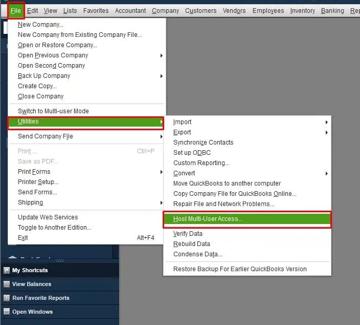 Check For Multi-user Hosting On QuickBooks